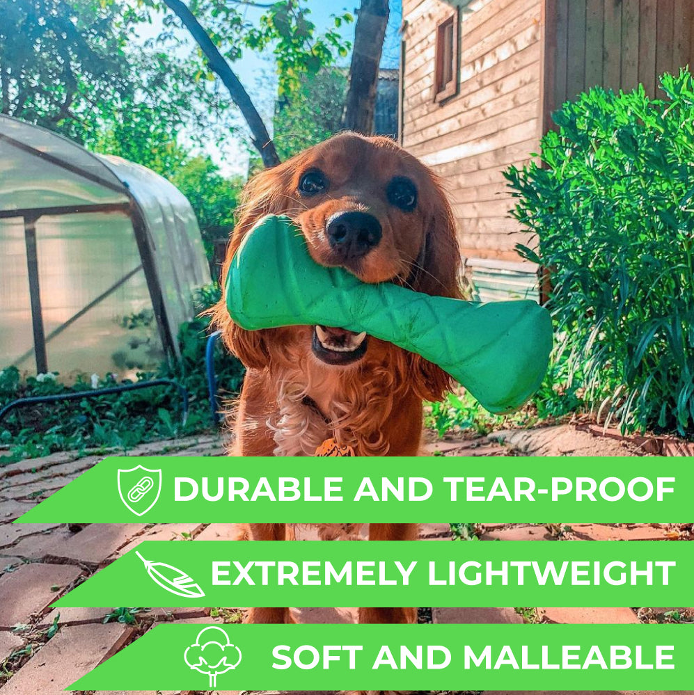 Safe and durable barbell-shaped dog toy