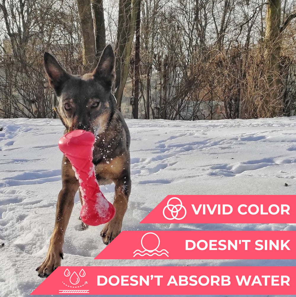 Safe and durable barbell-shaped dog toy