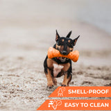 Safe and durable barbell-shaped dog toy