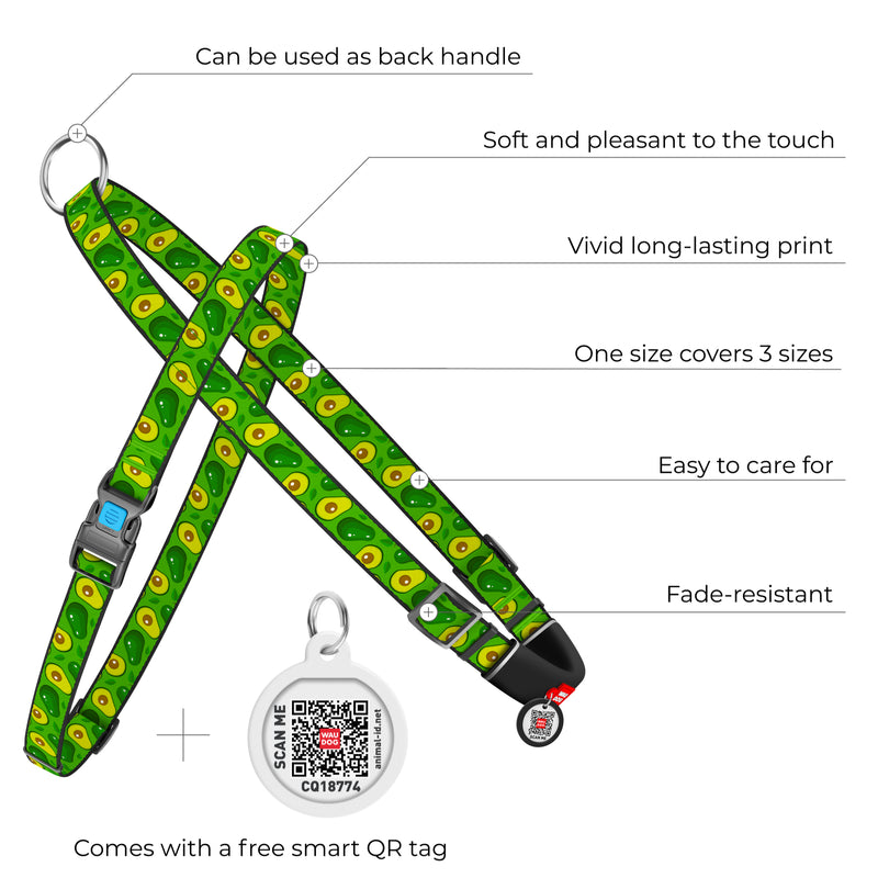Nylon overhead harness with a unique design for dogs
