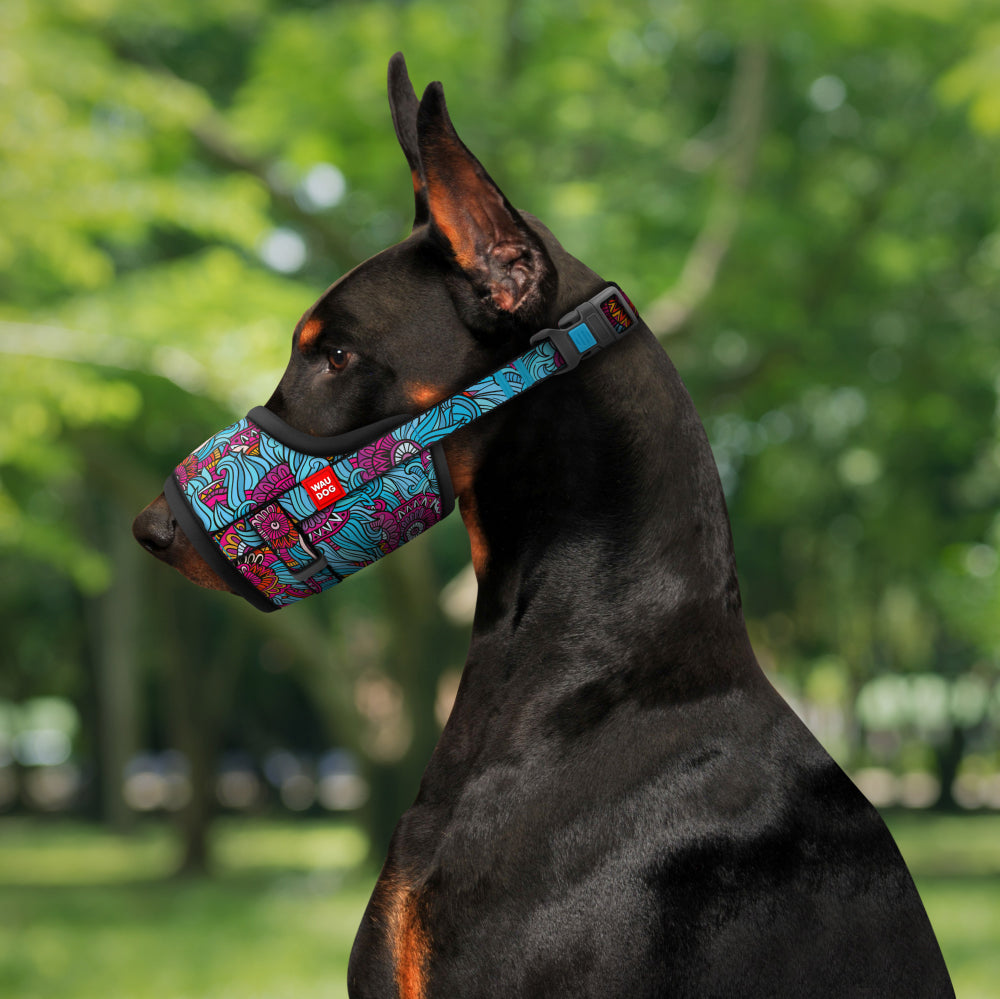 Nylon muzzle with a unique design for dogs